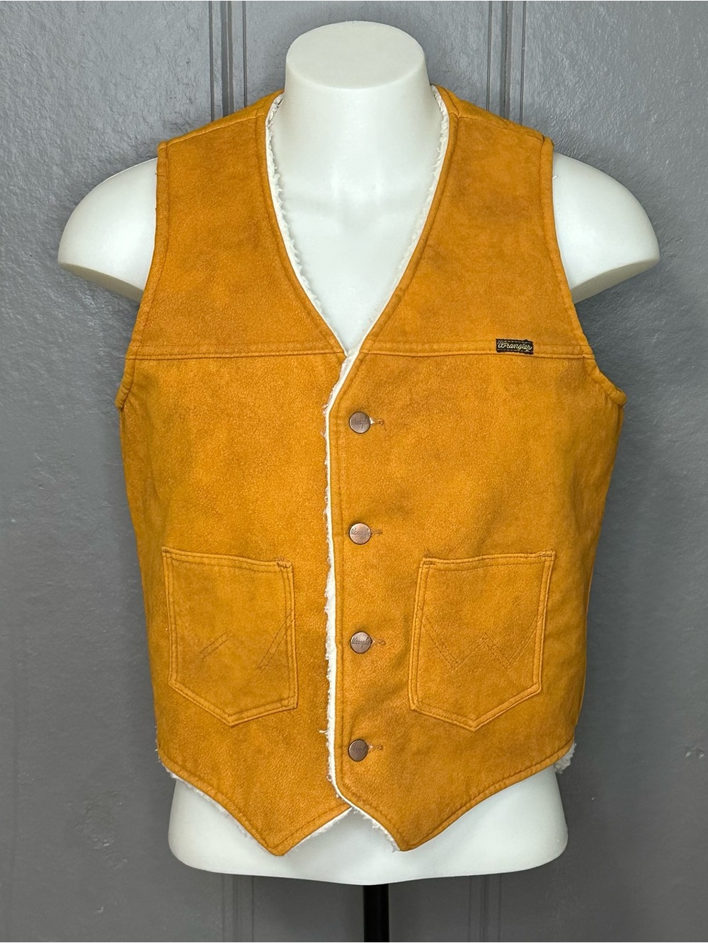 Vintage Wrangler Sherpa Lined Chore Vest